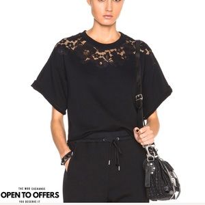 3.1 Phillip Lim Black Floral Lace Cotton Blouse